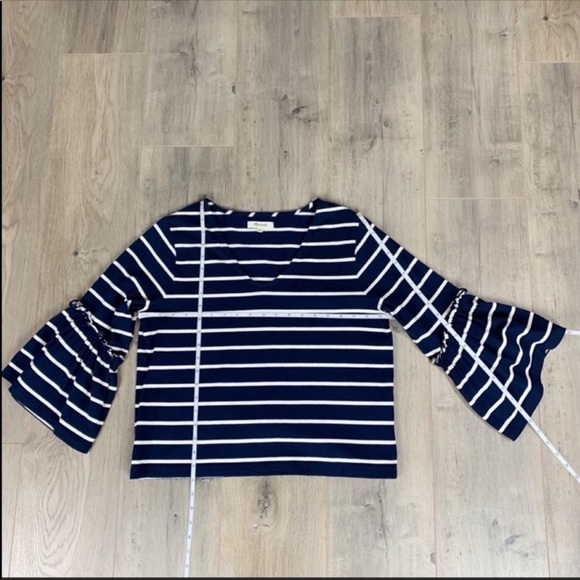 Madewell Irwin Stripe Ruffle Sleeve Top Medium - Picture 8 of 8